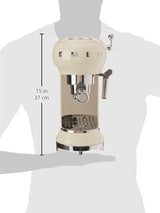Smeg ECF01 RDEU/PBEU/CREU/Bleu Máquina de Café Expreso, 1350 W, 1 Liter, 44 Decibeles, Plástico, Crema