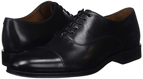 Lottusse L6965, Zapatos Oxford Puntera Recta Hombre, Negro (Ebony Negro), 44 EU