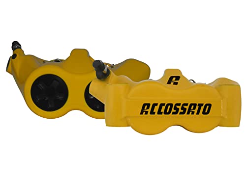 Par de pinzas de freno radiales Accossato Forjada monobloque Distancia entre ejes 100 mm con pistones de aluminio, con pastillas ST incluidas, para Bimota DB5 de 2005 a 2013, 1000 cc