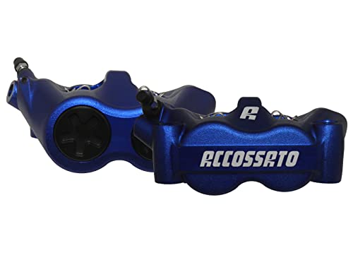 Par de pinzas de freno radiales Accossato Forjada monobloque Distancia entre ejes 100 mm Con pistones de aluminio, con pastillas ZXC incluidas, para Benelli TnT 899 del 2012 al 2014, 899 CC