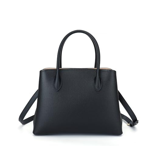 Carlheim Women's Shoulderbags Classis Genuine Leather, Black