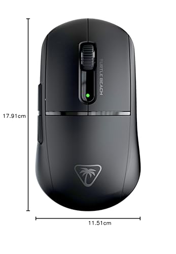 Turtle Beach Burst II Air – Ratón de Juego inalámbrico de 2,4 GHz, Ultraligero de 47 g, interruptores ópticos, simétrico, Sensor óptico de 26 000 PPP, Bluetooth, 120 Horas de batería - Negro