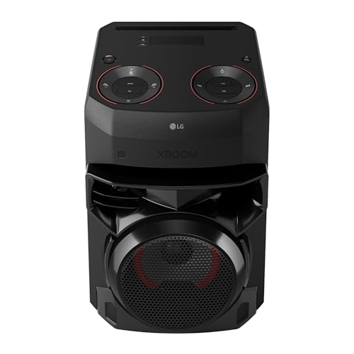 LG XBOOM RNC2, Altavoz de Gran Potencia, 80W, la Bestia, 2 Altavoces, Bluetooth 4.2, USB, Conexión Auxiliar RCA, iluminación LED y entradas para micrófono, Gris Oscuro