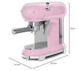 Smeg ECF01PKEU cafetera, Rosa