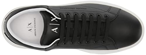 Armani Exchange Hombre Venice con Logotipo en Relieve Zapatillas, Negro, 46 EU