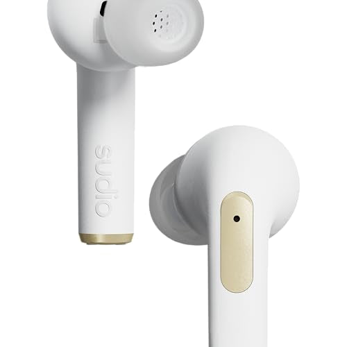 Sudio N2 Pro - Auriculares intraurales Bluetooth con ANC, conexión multipunto, IPX4 Resistente, Carga USB-C e inalámbrica, micrófono, Tiempo de reproducción de 30 Horas con Funda de Carga (Blanco)