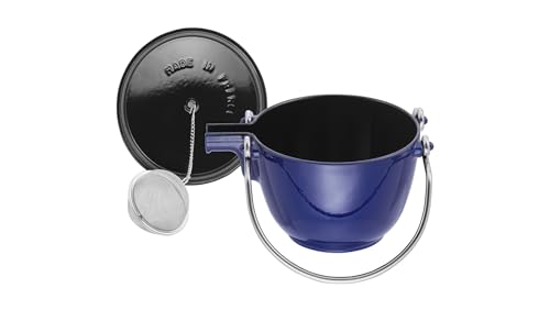 STAUB Hervidor de té Redondo 16,5 cm Tetera, Hierro Fundido, Azul, 16.5 cm