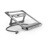 Hama | Docking Station USB-C 12 en 1 (12 Puertos, Max. Resolución: 4k, USB-A, USB-C, Ethernet, Audio 3.5mm) Gris