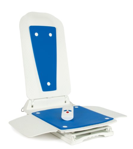 Bathmaster Deltis Alza de Baño, Asistencia para Entrar y Salir de la Bañera, Estable y Duradera, Color Azul y Blanco