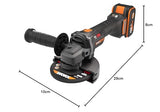 Amoladora angular inalámbrica Worx 20V 125mm | WX814 | potencia equivalente a 1000 W, corte 50% más rápido, diseño compacto, batería de 4,0 Ah y cargador rápido de 2 A incluidos