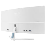 ASUS VU34WCIP-W Monitor Eye-Care WQHD de 34 Pulgadas, 3440x1440, curvatura 1500R, sin Marco, 100 Hz, ionizador de Aire, SmoothMotion, Eye Care Plus, USB-C PD 65 W, Altavoces, sostenibilidad óptima