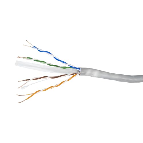 PNI Cable UTP CAT6 CU057 de cobre 0,57mm de 4 pares para internet y sistemas de vigilancia, rollo 305m