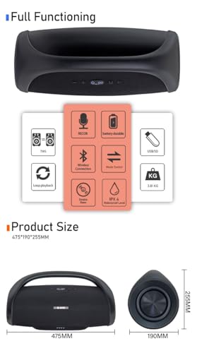 Binko Altavoz Bluetooth/radiocasete Q-66, 2 x 30 W, portátil, Color Negro