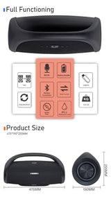 Binko Altavoz Bluetooth/radiocasete Q-66, 2 x 30 W, portátil, Color Negro