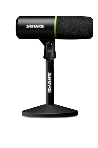 Shure MV6 Microfono par Juegos, Micrófono USB dinámico para PC para Juegos y Streaming - Soporte de Sobremesa de Base Redonda, Cancelación de Ruido de Fondo, Tap-to-Mute, 3.5mm Salida