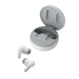 LG Electronics Auriculares Tone Free DT80Q, Bluetooth 5.2 con Sistema de Sonido Meridian y Función de Carga Rápida, Blanco