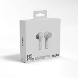 Sudio N2 Pro - Auriculares intraurales Bluetooth con ANC, conexión multipunto, IPX4 Resistente, Carga USB-C e inalámbrica, micrófono, Tiempo de reproducción de 30 Horas con Funda de Carga (Blanco)