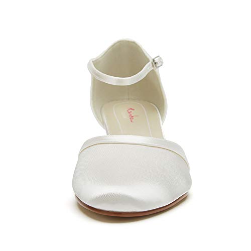 Rainbow Club Zapatos de Novia Anika - Dos Piezas, Corte salón, Mujer, satén Ivory Crema, Mujer, número 40 UE (7 Reino Unido)