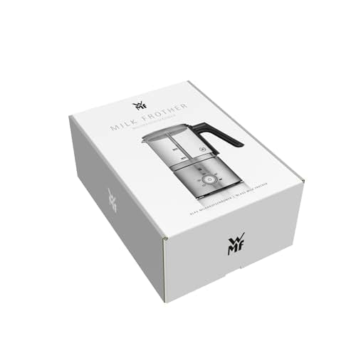 WMF Lono - Espumador de leche de cristal eléctrico, 150-250 ml, 650 W, batidora de frape, pantalla táctil, para espuma de leche caliente y fría, leche caliente, calentador de leche, cacao, chocolate