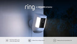 Ring cámara Pro con luces cableada (Spotlight Cam Pro Wired) | Cámara de seguridad exterior con vídeo 2K, Ring Vision, detección de movimiento 3D y luces LED | 30 días de prueba gratuita de Ring Home