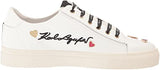 KARL LAGERFELD Cate Pins Lace Up Platform Sneaker, Zapatillas Mujer, Blanco Brillante, 38 EU