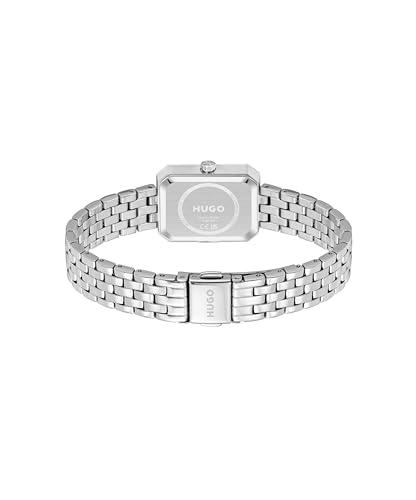 HUGO Reloj con Movimiento de Cuarzo de Tres Manecillas para Mujer Colección #Cosy con Correa de Acero Inoxidable Plateada - 1540178