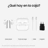 Samsung Galaxy Buds3 + Cargador - Auriculares Inalámbricos, Cancelación de Ruido, Bluetooth, Audio 360, Blanco (Versión Española)