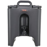 VEVOR Dispensador de Bebidas Aislado Dispensador de Agua Fría y Caliente No Eléctrico 37,6 L Almacenamiento de Alimentos de Acero Inoxidable Contenedor Aislado con Grifo Portátil para Camping Catering