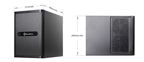 SilverStone SST-DS380 - Carcasa de ordenador de almacenamiento Mini-ITX con puerta, negro