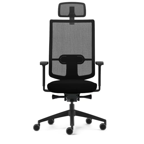Sedus, Se:do Pro Light 2 - Silla de Oficina ergonómica, Membrana de Red, Color Negro, Soporte Lumbar, Soporte para el Cuello, Altura Regulable