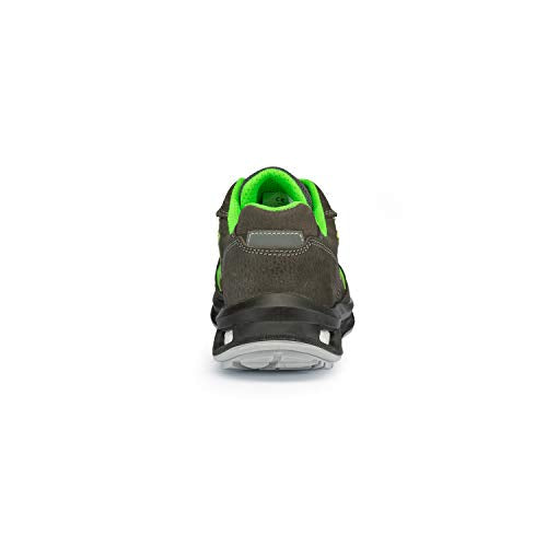 U-Power Red Lion Yoda, Zapatos de Seguridad Unisex, Ligeros, Flexibles, de Cuero antipinchazos, con Inserto Infinergy, con Puntera de Aluminio - Grey & Green 42