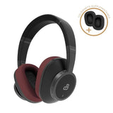 DeeBee dB-Pulse-BLB Auriculares Bluetooth Circumaurales, Cancelación de Ruido Activa, 40 Horas de Batería, Negro, con Almohadilla Intercambiable