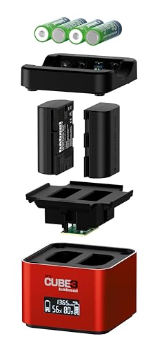 Hähnel - ProCube3 - para Canon - Cargador dúo DSLR - Carga más rápida - Entrada USB Tipo C
