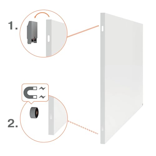 Nobo 1915714 - Pizarra Magnética Infinity Sin Marco, 900 x 600mm, Pizarra Blanca Magnética, 90 x 60cm, Acero con Revestimiento UV, Pizarra Fácil de Limpiar, Blanco