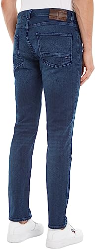 Tommy Hilfiger Hombre Pantalón Vaquero Core Straight Denton Stretch, Azul (Bridger Indigo), 34W / 34L