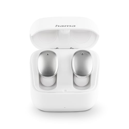 Hama | Auriculares Bluetooth (Control táctil, Resistente a Salpicaduras IPX5, Comandos de Voz, Batería Duradera) Color Blanco