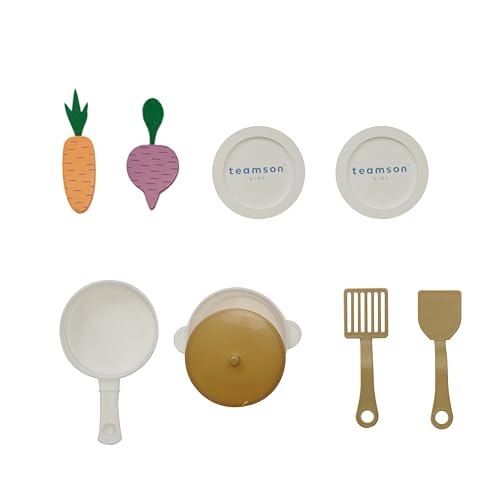 Teamson Kids Cocina de Madera Azul para niños con Lavadora, Mini huerto, Horno, Fregadero y 9 Accesorios para Juego simbólico Creativo