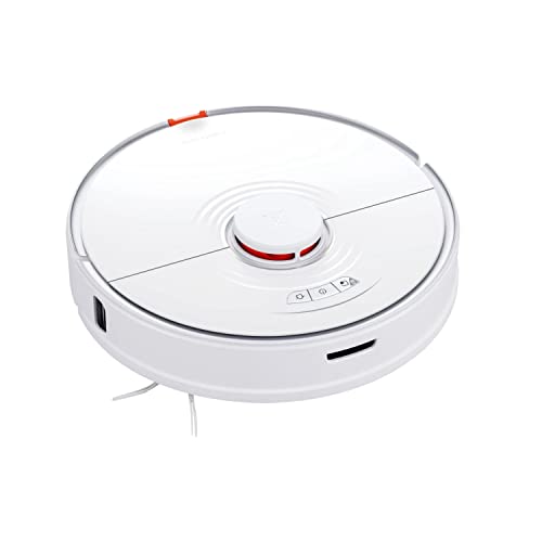 roborock S7 + Estación de Vaciado Automático, Aspiradora Robot Succión HyperForce Mopa Auto-Elevable Agua 300ml y Polvo 470ml, 5200mAh, Blanco, R100011