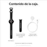 Google Pixel Watch 2 con Fitbit y Google - Control de frecuencia cardiaca, gestión del estrés y seguridad - Smartwatch Android - Caja de aluminio en negro mate - Correa deportiva en obsidiana - Wi-Fi