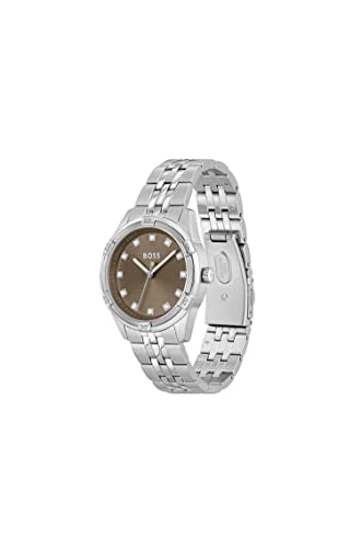 BOSS Reloj Analógico de Cuarzo para Mujer Colección Rhea con Correa de Acero Inoxidable Plateada - 1502699