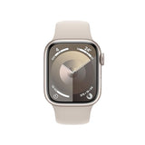 Apple Watch Series 9 [GPS + Cellular] Smartwatch con Caja de Aluminio en Blanco Estrella de 41 mm y Correa Deportiva Blanco Estrella - Talla M/L. Monitor de entreno, App Oxígeno en Sangre