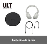 Sony ULT Wear, Auriculares inalámbricos Bluetooth con ULT Power Sound, Ultimate Deep Bass, Noise Cancelling, Calidad de Llamada nítida, hasta 30H de autonomía de batería, iOS y Android, Blanco Marfil