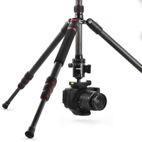Hama Ramble II Duo - Trípode para cámara 2 en 1 y Soporte para teléfono móvil con Soporte para teléfono móvil, trípode Estable y Ligero de Carbono, trípode para Fotos de 3 Posiciones Extensible máx.