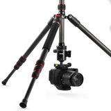 Hama Ramble II Duo - Trípode para cámara 2 en 1 y Soporte para teléfono móvil con Soporte para teléfono móvil, trípode Estable y Ligero de Carbono, trípode para Fotos de 3 Posiciones Extensible máx.