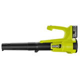 RYOBI - Soplador Eléctrico Inalámbrico Turbo Jet 18V One+ - Limpieza de Pasillos Exteriores, Terrazas, Jardines Pequeños y Medianos - 1 Batería de Litio 4Ah y 1 Cargador Rápido 1,5 A - RY18BLA-140