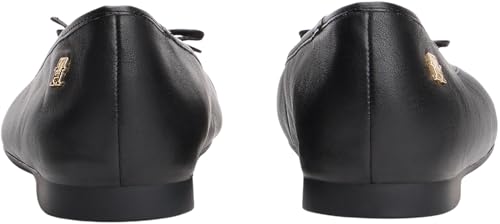 Tommy Hilfiger Bailarinas Mujer Toe Cap de Piel, Negro (Black), 39