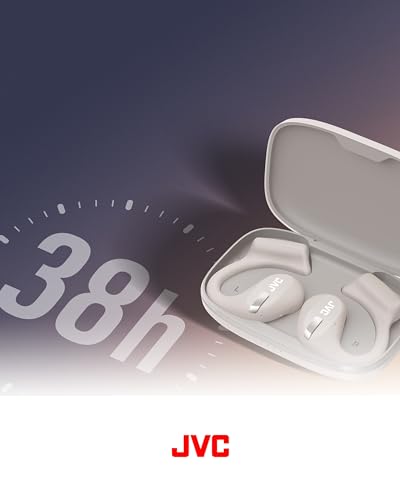 JVC Auriculares inalámbricos Deportivos 38h de Batería, Sonido, Oido Abierto, Resistentes al Agua IPX4, Doble Micro, Ideales para el Deporte, Cascos para Correr