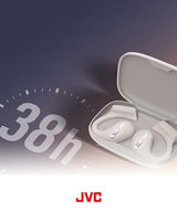 JVC Auriculares inalámbricos Deportivos 38h de Batería, Sonido, Oido Abierto, Resistentes al Agua IPX4, Doble Micro, Ideales para el Deporte, Cascos para Correr