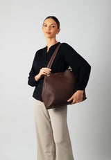 Carlheim, Gotland Genuine Leather collection, Stella Genuine Leather Handbag (Brown)