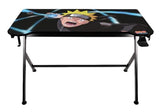 Konix Naruto Shippuden Escritorio Gaming 121 x 69 x 76 cm en Forma de Y - Mesa de Madera y Metal - Portavasos - Soporte para Auriculares - Motivo Naruto Rasengan